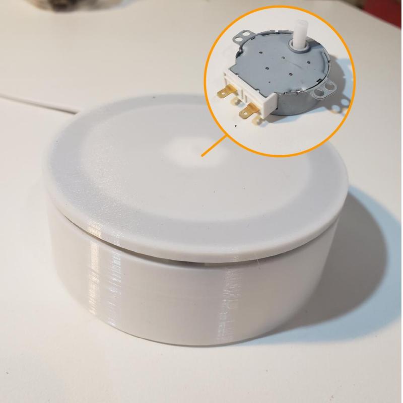 Motorized Rotating Display. Turning base on microwave motor