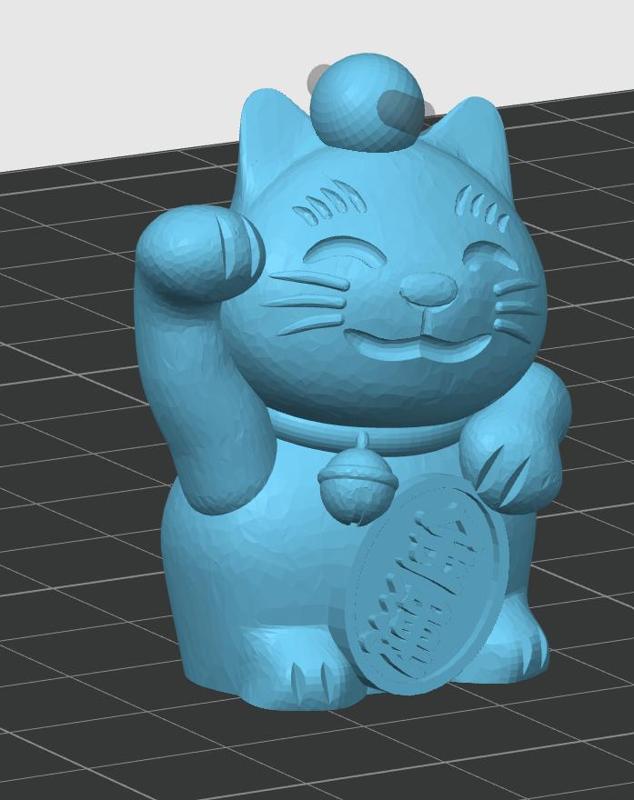 Maneki Neko with ball and bottom for keychain