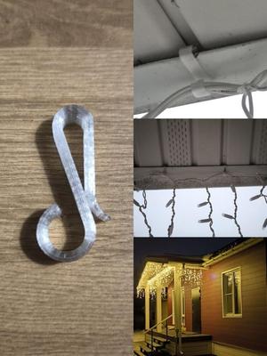 Hook for outdoor garland under soffits