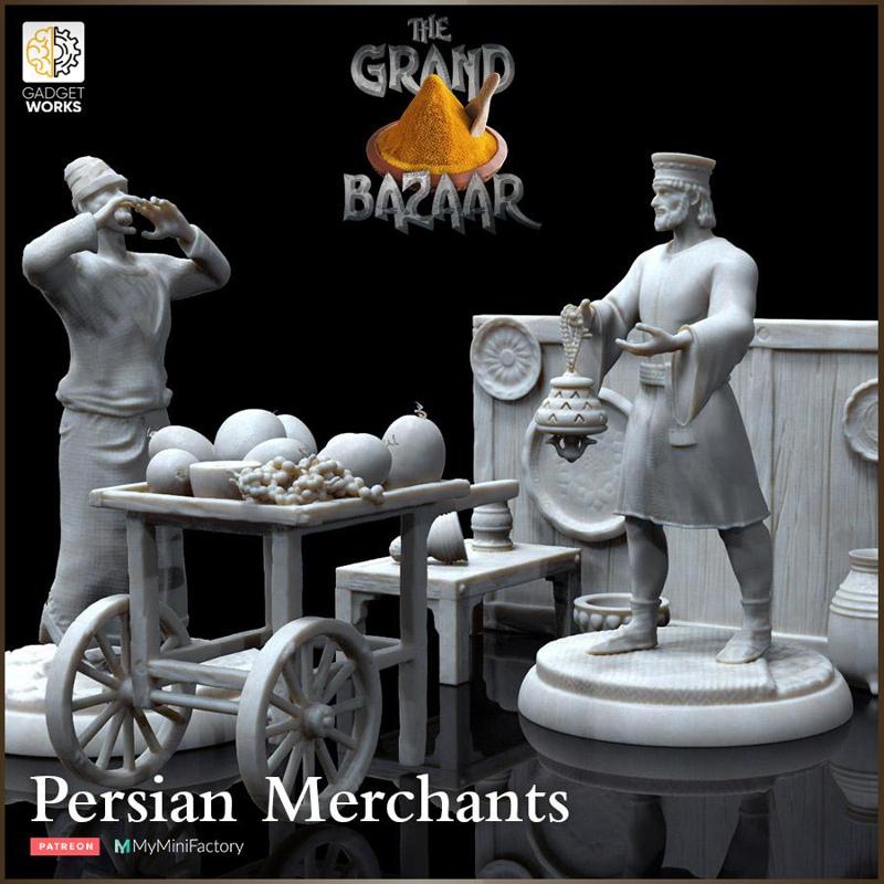 2 Persian Merchants with Wares - The Grand Bazaar