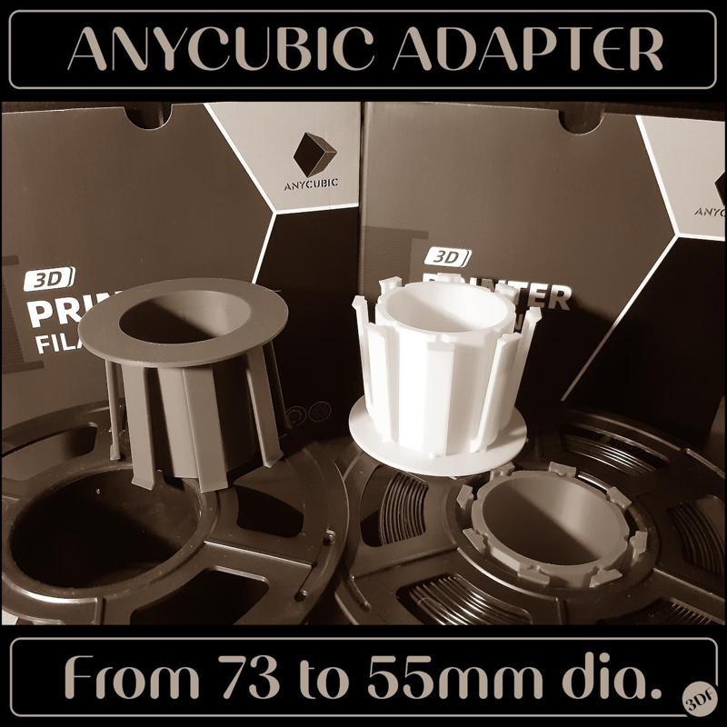Anycubic Spool Adapter ~73mm to 55mm dia. (Example: Bambu Labs AMS system)