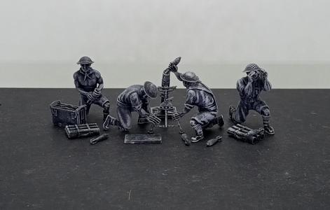 28 mm 8th army 3 inch mortar and crew