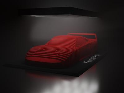 Ferrari F40 Layered Sculpture