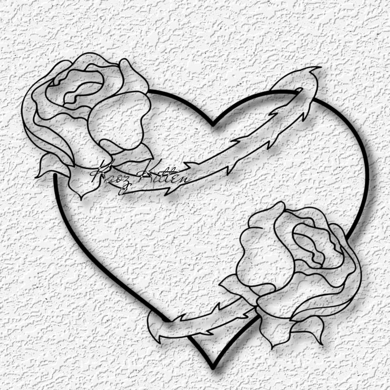heart with roses and vines wall art love home decor