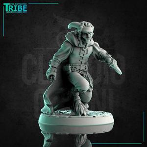 (0184)Male satyr faun thief thief assassin pirate with cloak and treasure