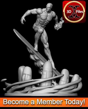 Silver Surfer - Marvel - Statue - 3D Print File STL