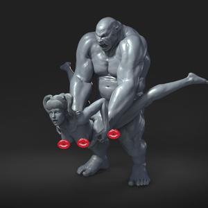 ATTACK OF THE OGRE - NSFW - EROTIC MINIATURE 75 MM SCALE