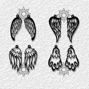 4 pairs of wing earrings gothic costume jewelry