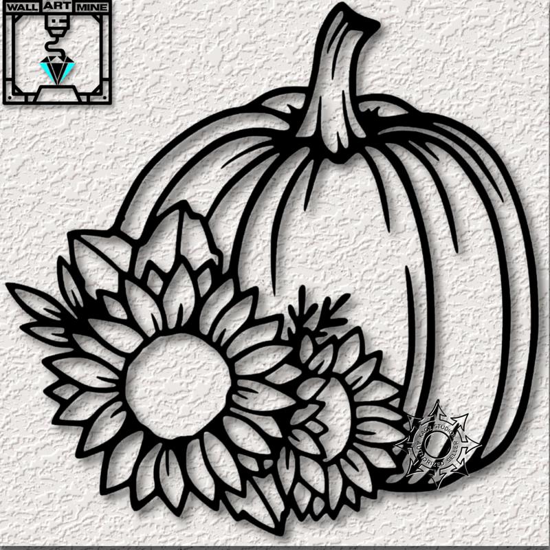 pumpkin with sunflowers autumn decor with fall sunflowers