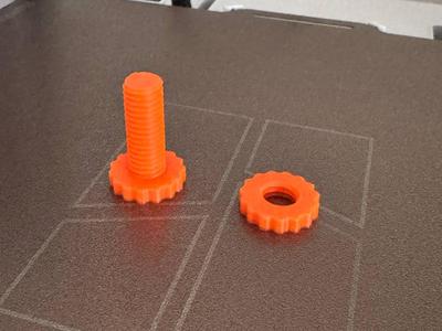 Knurled Bolt and Nut ISO Metric Thread (M10 x 1.5)
