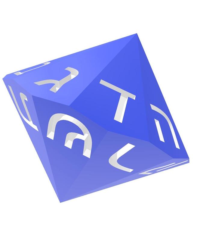 Hebrew Alphabet d22 Polyhedral Die