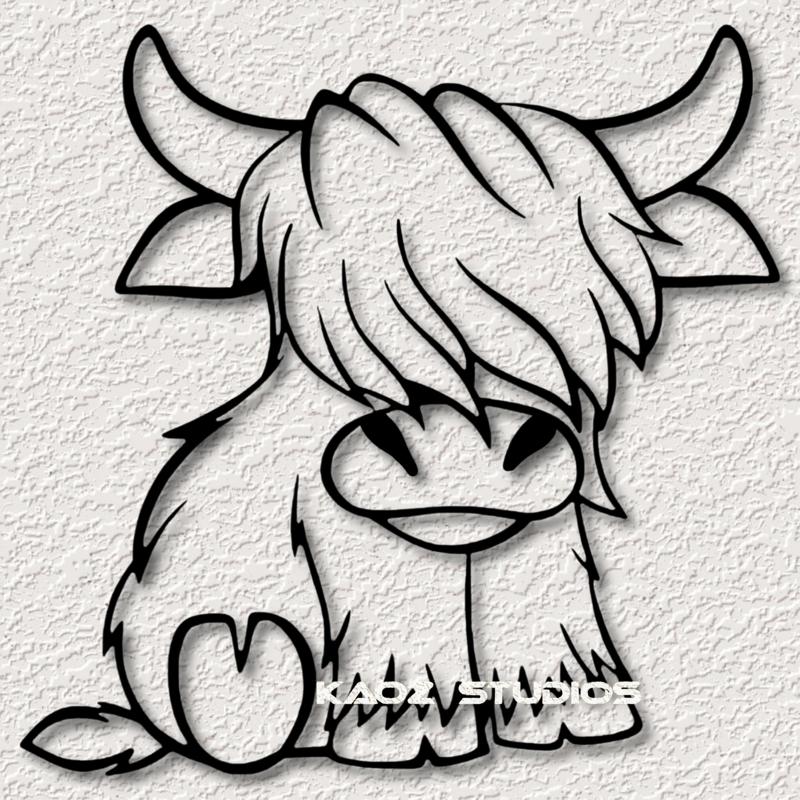 baby highland calf wall art highland cow wall decor