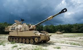 M109A1 and M109G with moving turret and barrel