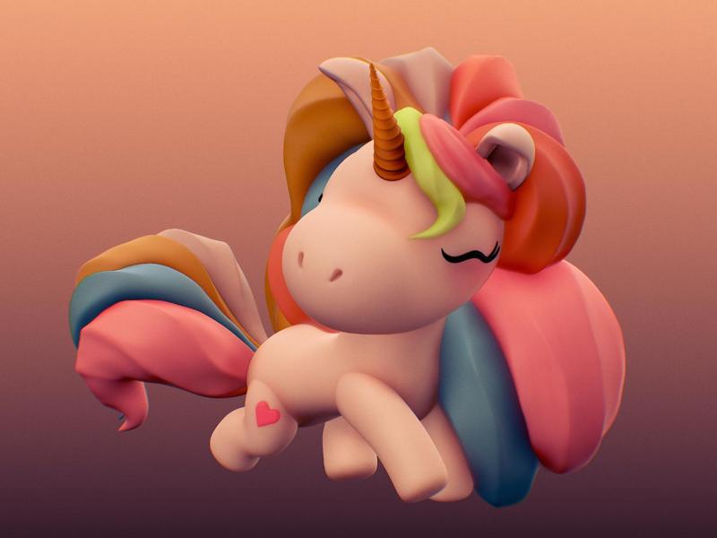 Super cool colorful unicorn