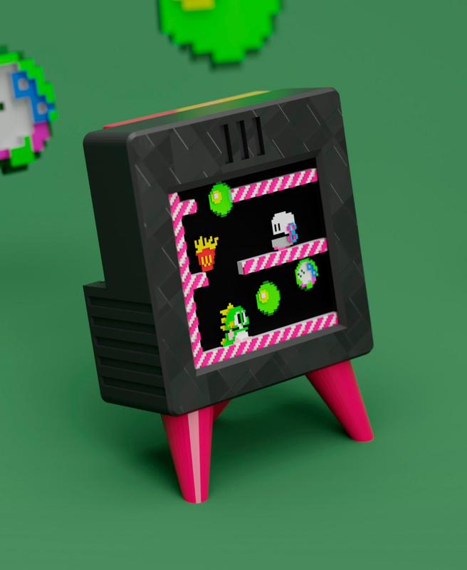 BUBBLE BOBBLE - Pixel Voxel Art Frame (No support, 3MF included)