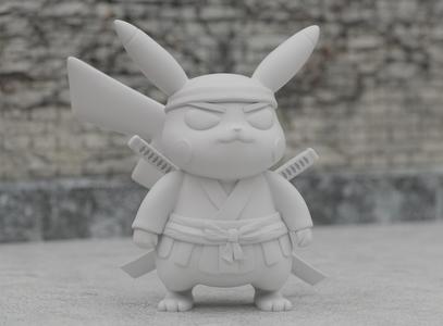 Pikachu Samurai 3D Printable Figurine