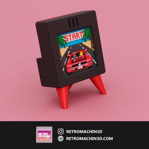 OUTRUN - Pixel Voxel Art Frame (No support, 3MF included)