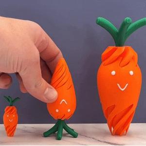 Cute Carrot Buddy Spiral Passthrough Fidget Toy