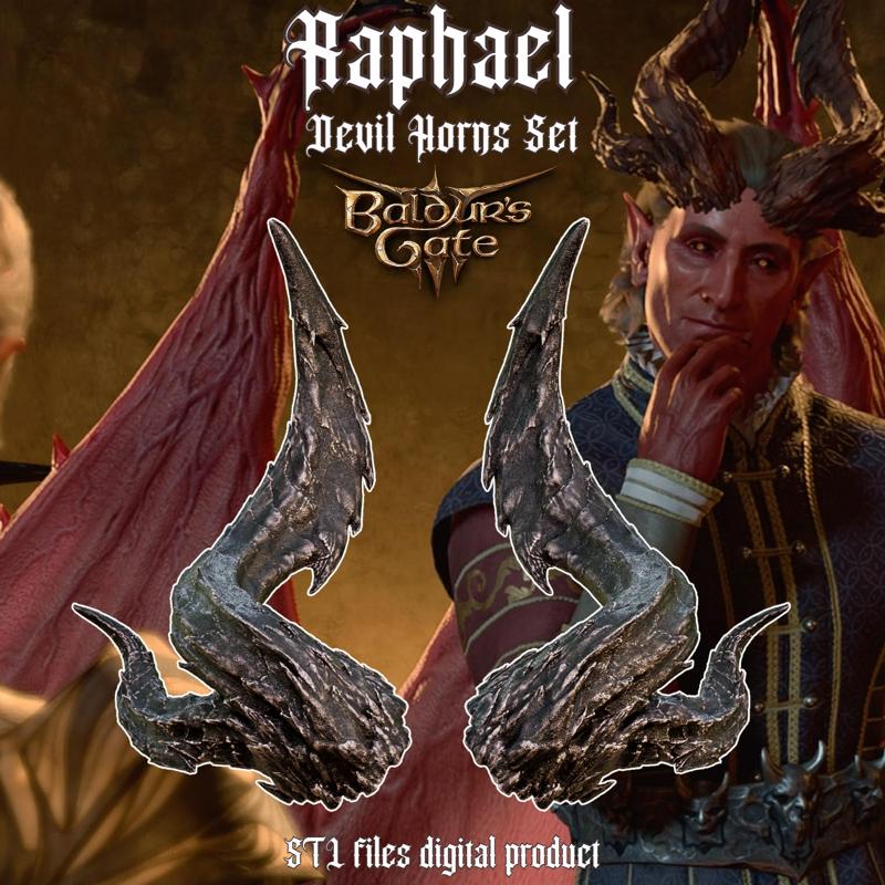 Fantasy Devil Raphael Horns set from Baldurs Gate 3