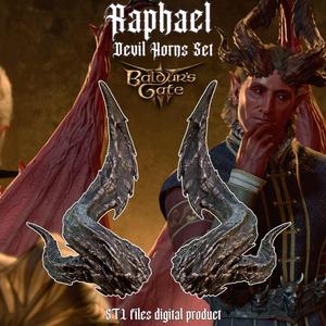 Fantasy Devil Raphael Horns set from Baldurs Gate 3