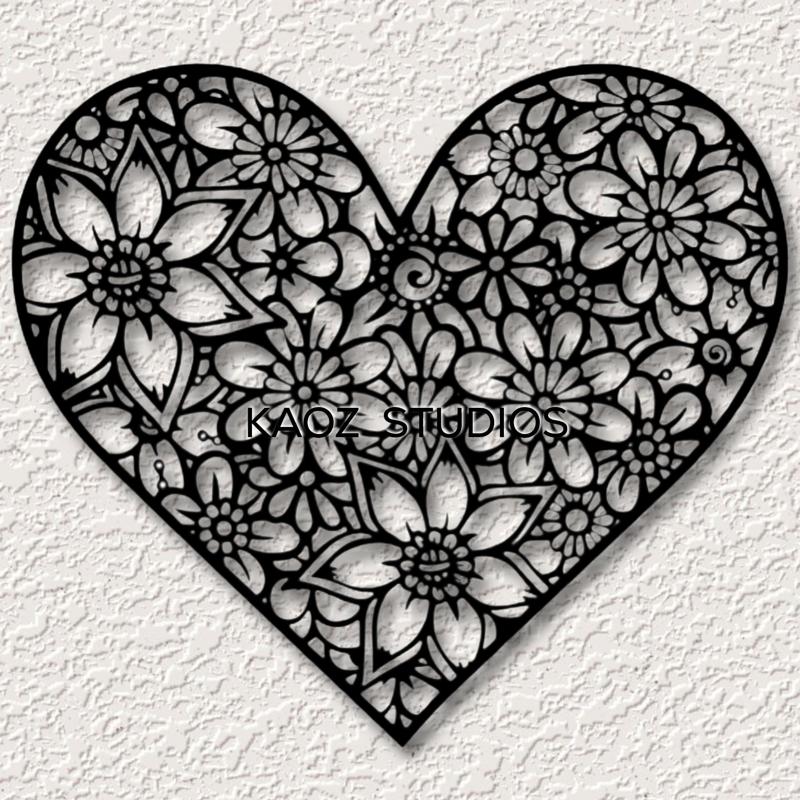 Lace heart wall art floral wall decor valentines day decoration with flowers
