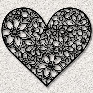 Lace heart wall art floral wall decor valentines day decoration with flowers