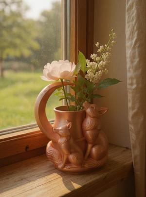 Fox Moonlight Vase – Whispers by the Window