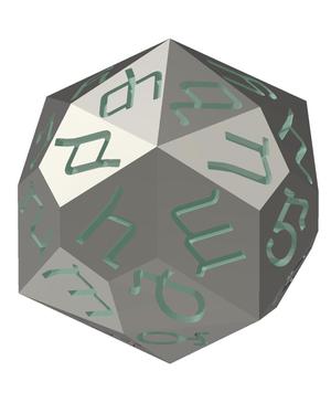 Nuskhuri Alphabet d33 Polyhedral Die (Old Georgian)
