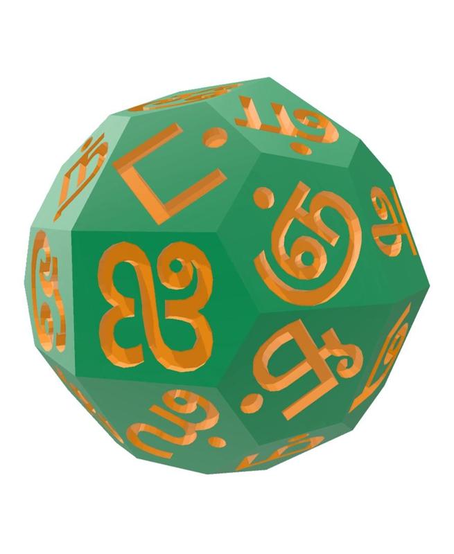 Tamil Alphabet d36 Polyhedral Die