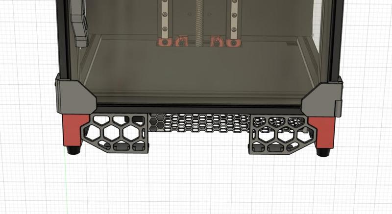 Voron V0.1 split front skirt for Waveshare 4.3 display mount