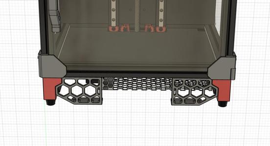 Voron V0.1 split front skirt for Waveshare 4.3 display mount