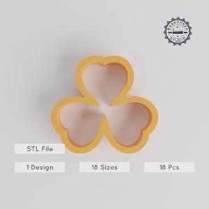 Three Leaf Clover Cutter Set, 18 Sizes, Cookie Fondant Clay, Lucky Charm & Shamrock Design PRODUCT_116