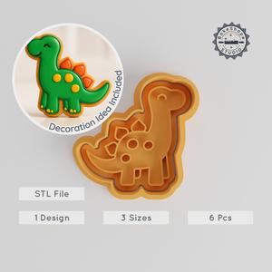 Dinosaur Shape Cutter & Stamp Set, Includes S/M/L Sizes, Perfect for Cookies & Fondant, Prehistoric Animal Design PRODUCT_57