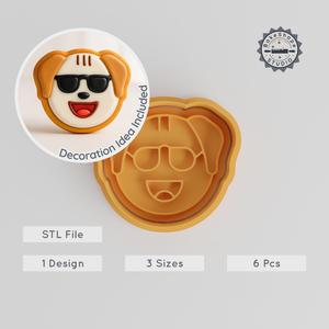 Dog Shape Cutter & Stamp Set, Cool Canine Design, Cookie & Fondant Tools, 3 Sizes, Animal Theme, Perfect for Baking & Decorating PRODUCT_914