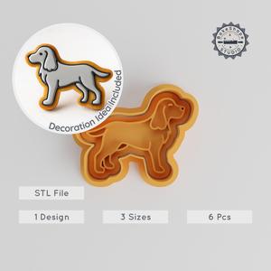 English Springer Dog Shape Cutter & Stamp Set, Perfect for Cookies & Fondant, 6 Piece Bundle in S/M/L Sizes PRODUCT_299