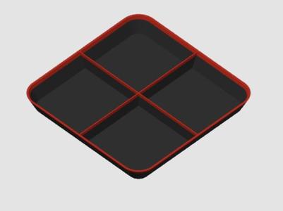 two-tone tray with compartments