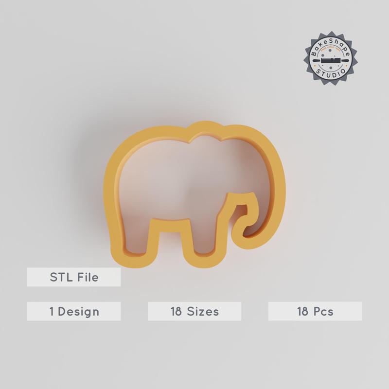 Elephant Shape Cutter Set, 18 Pieces, Multiple Sizes, Perfect for Cookies, Fondant & Clay, Animal, Safari, Savanna, Jungle PRODUCT_132