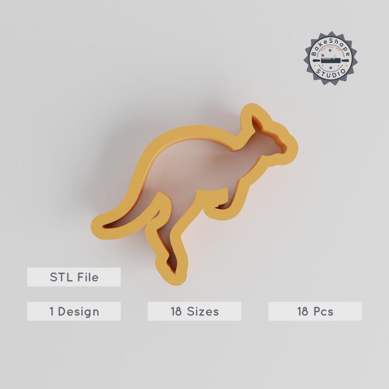Kangaroo Shape Cutter Set, 18 Sizes, Perfect for Cookies, Fondant & Clay, Animal Design, Australian Fauna PRODUCT_138