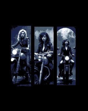 Biker Beauties with their Leather Jackets and Ride - Set of 3 Bookmarks