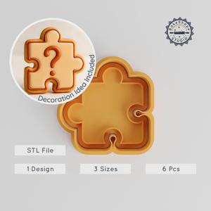 Puzzle Shape Cutter & Stamp, Cookie & Fondant Set, 3 Size Options, Brain Teaser & Mind Game Collection PRODUCT_578