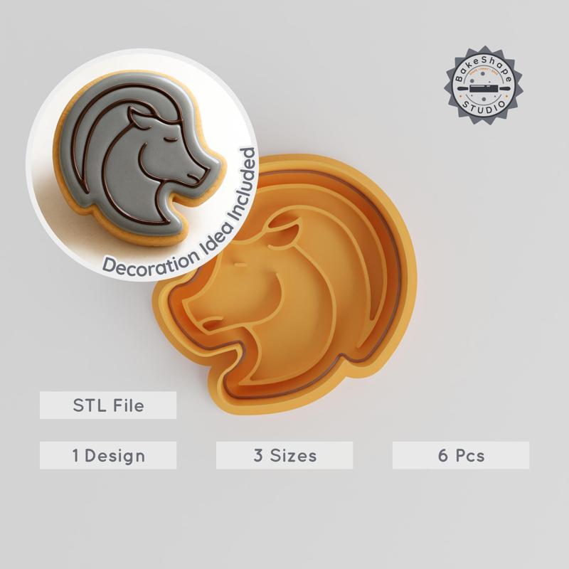 Aries Zodiac Ram Cookie Cutter & Stamp Set, Astrology Arian Sign, Horoscope Baking Tool, S/M/L Sizes PRODUCT_771