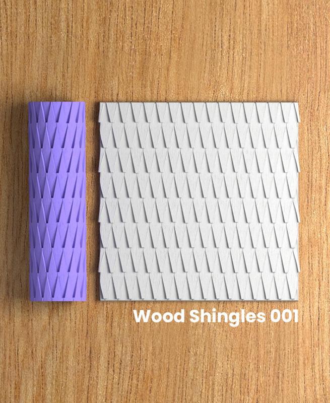 Collection Soda | Wood Shingles 001 | Polymer Clay Seamless Texture Roller