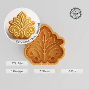Flower Cookie Cutter & Stamp Set, Skull & Bloom Design, Day of the Dead Baking, Fondant Tool, 3 Sizes, 6 Pieces Bundle PRODUCT_932
