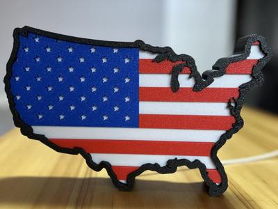 Layered USA Flag Map