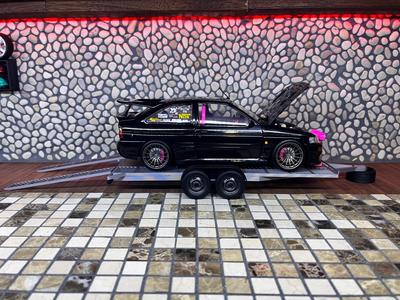 miniature trailer 1:18 diorama garage
