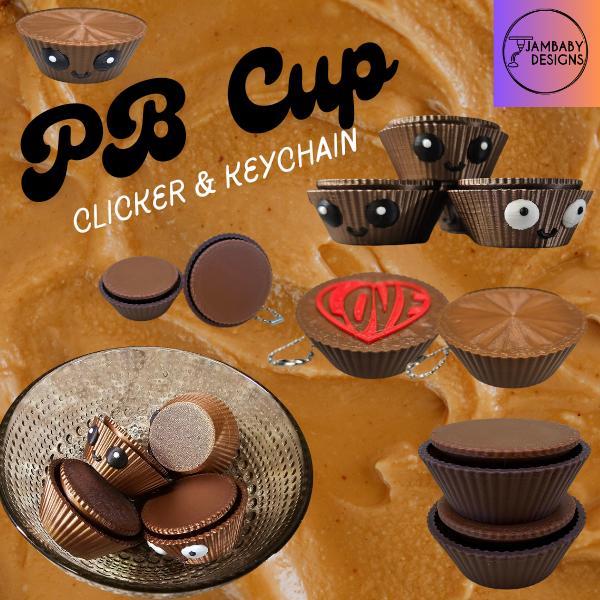 Peanut Butter Cup Clicker Fidget and Solid Keychain