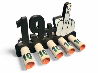 Cash Gift Birthday Middle Finger 20-60 Years