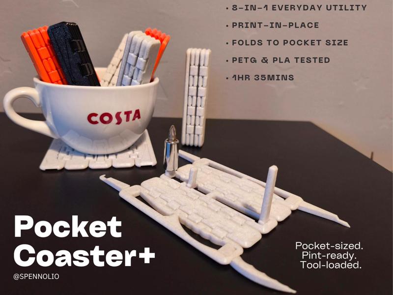 Pocket Coaster+ – Folding Multi-Tool Beer Mat 