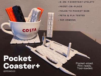 Pocket Coaster+ – Folding Multi-Tool Beer Mat 