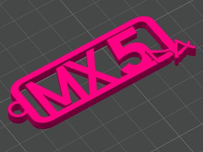 Mazda MX 5 Keychain    !! PRINT AT 200% !!